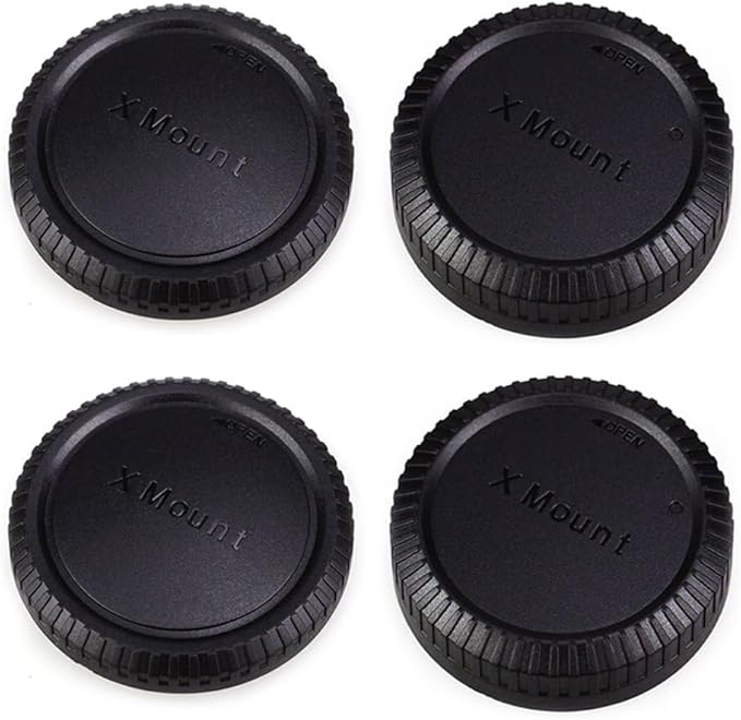 2 Pack X Mount Body Cap Cover & Rear Lens Cap for Fuji Fujifilm X-T5 X-T4 X-T3 X-T2 X-S20 X-S10 X-T50 X-T30 X-T20 X-T200 X-M5 X-H1 X-H2 X-PRO3 PRO2 X-E5 X-E4 X-E3 & More Fujifilm X Mount Camera & Lens