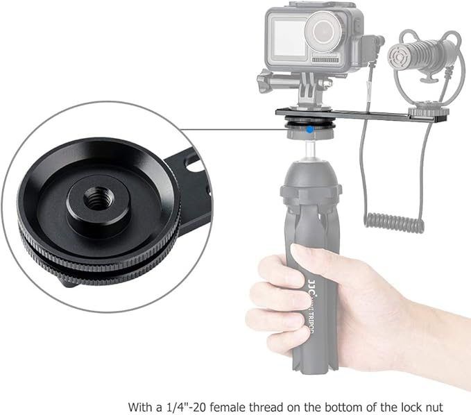 JJC Metal Cold Shoe Mount Bracket Extension Bar for Sony RX100 VII A6400 A6100 A6600 Canon G7X Mark III EOS M6 Mark II GoPro Hero DJI OSMO Action Camera & Cell Phone to Add Mic, Arca Swiss Type Plate