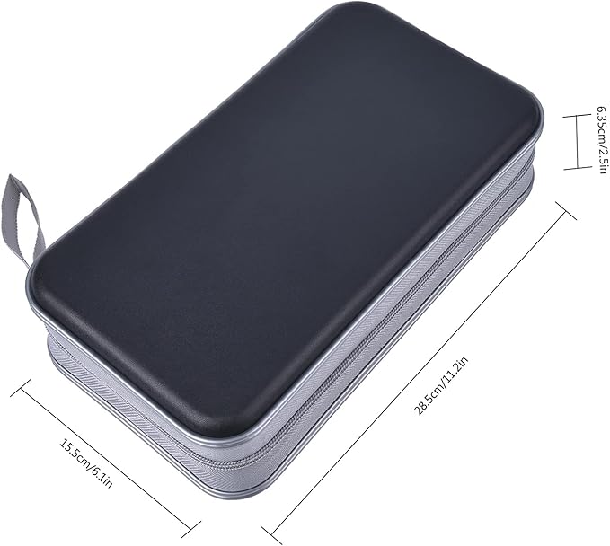 UENTIP CD Case,96 Capacity CD Holder Hard Plastic CD Storage Wallet Protective CD/DVD Case Holder for Car Home Travel (96, Black)