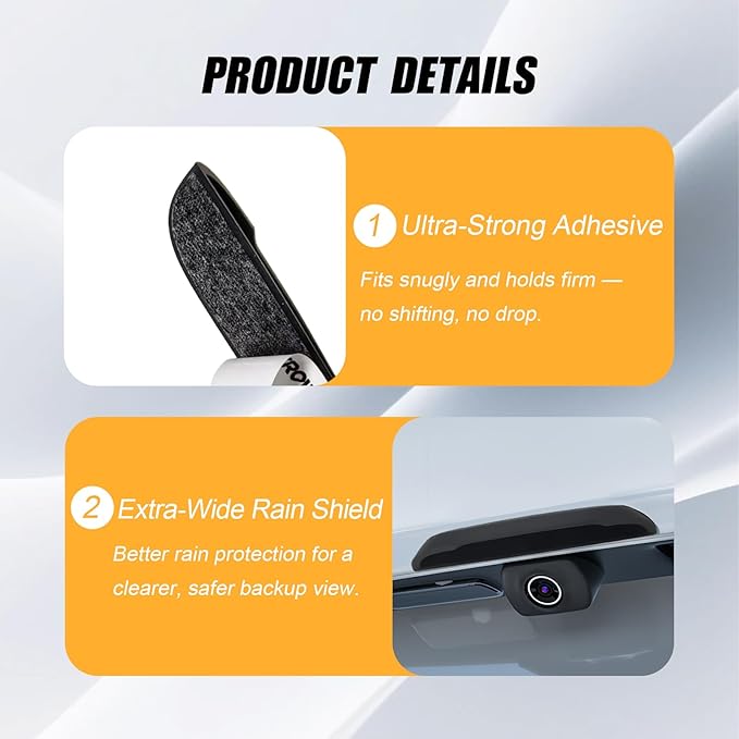 Universal Car Backup Camera Rain Shield, Reversing Camera Anti-Rain Cover for Car, Non-Destructive Adhesion, Silicone Protection Cover Compatible with Most Vehicle (Black)