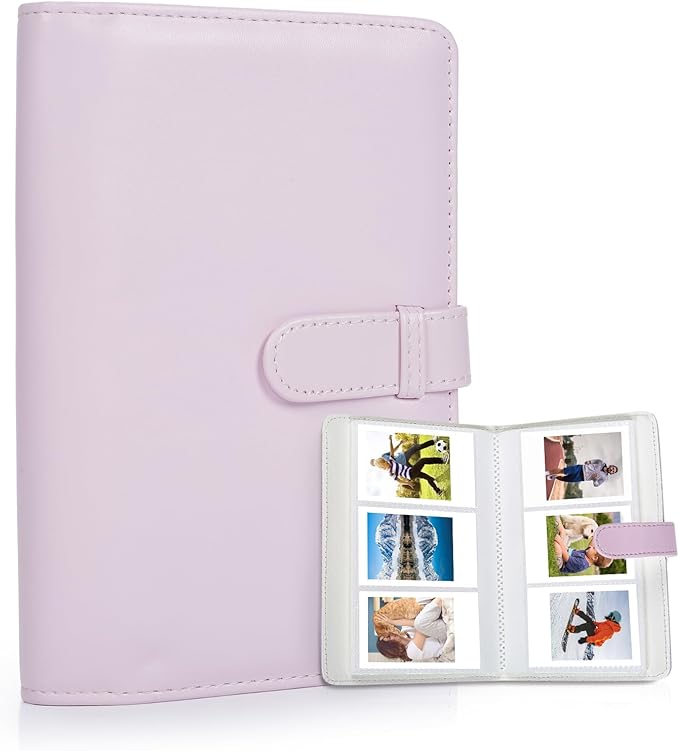 Riosin 108 Pockets Mini Album Compatible with Fujifilm Instax Mini film, Suitable for Instax Mini 12/11/7+/9/Evo/Link 2, 2x3"Photo Album for Canon ivy 2 Kpop Photocard(Blossom Pink)