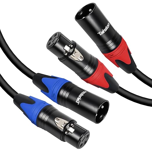 XLR Cable 6 Feet 2 Pack Premium XLR Microphone Cable 3-Pin Balanced Microphone Mic Cord Male to Female XLR Speaker Cable