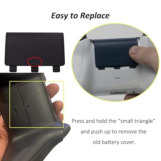 4 Pcs Battery Back Cover for Xbox One/One S/One X Controller[NOT for Xbox Series X/S],Battery Back Shell Covers for Xbox One Controller,Replacement Battery Cover Door Compatible with Xbox One(Black)