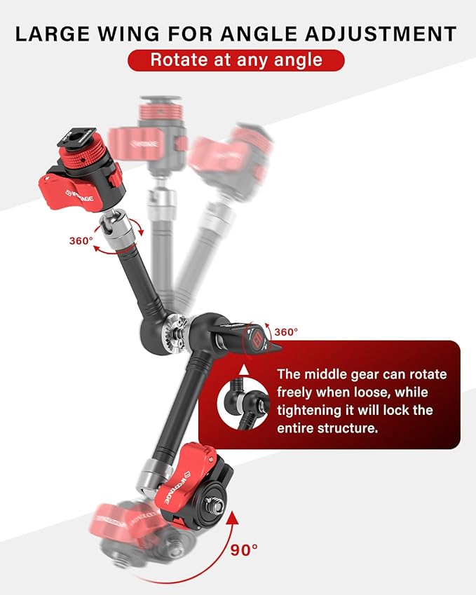 IFOOTAGE MA5-6 Spider Crab Magic Friction Arm Camera Mount,Articulating Arm,for Camera Sliders Nano II,Pocket 3,Video Monitor,Flash Light,Microphone,LED,Monitor,Payload 13.23lbs/6kg,1/4''&3/8''Screw