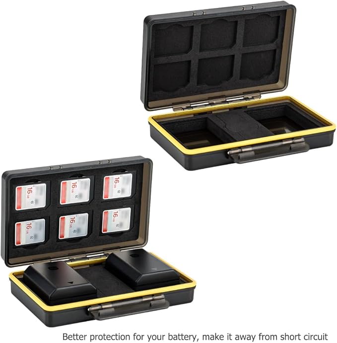 JJC Sony NP-FZ100 NP-FW50 Battery SD Memory Card Case Holder for 6 SD 2 Battery, Water-Resistant & Shockproof, Camera Battery Storage Organizer Box for Sony A9 III III A7RIV A7RIII A7III A7SIII A1