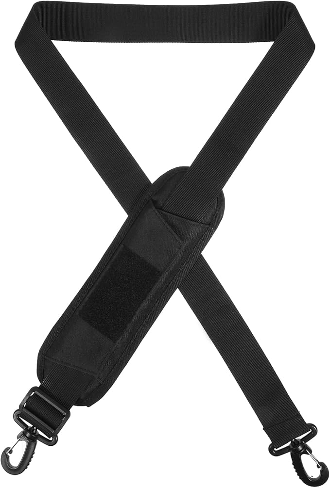 Shoulder Straps for Bags, 54 Inch Adjustable Crossbody Strap with Padded Metal Hooks Replacement Laptop Bag Shoulder Belt for Briefcase, Computer Messenger Bag, Luggage Duffel Camera (Black)