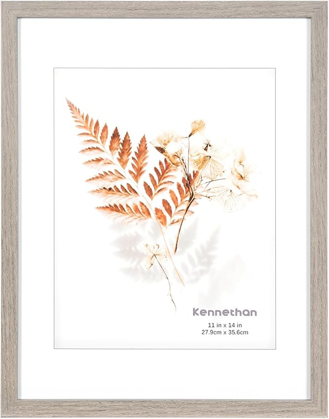 kennethan 11x14 Picture Frame Gray Set of 3, Wooden Poster Frame for Wall Mounting Display for Home, Office,Gallery,Holiday with Photos, Posters, Puzzles