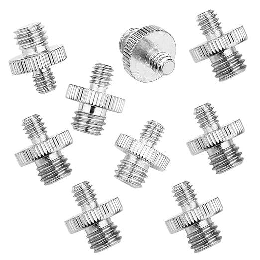 6 Pack Tripod Screw Adapter 1/4 inch Male To 3/8 inch Male Threaded Mount Screws Converter for Camera Monopod Light Stand Telescope Bracket Phone Holder Video Lights Photography Selfie Lighting