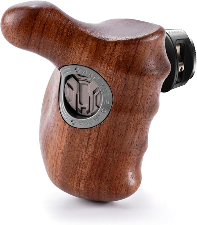Tilta Advanced Right Side Wooden Handle (ARRI Rosette - Type X) | Black Walnut Wood & Aluminum Alloy Build | Quick Release Button