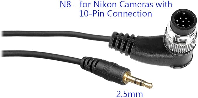PHOLSY 2.5mm N8 Off-Camera Remote Cable for Compatible with Nikon Z8, Z9, D3, D4, D4s, D5, D6, D800, D850, D810, D700, D500, D300, D200, F6, F100, F5, F90, N90s, D1X, D2H, D3X MC-30A Cable