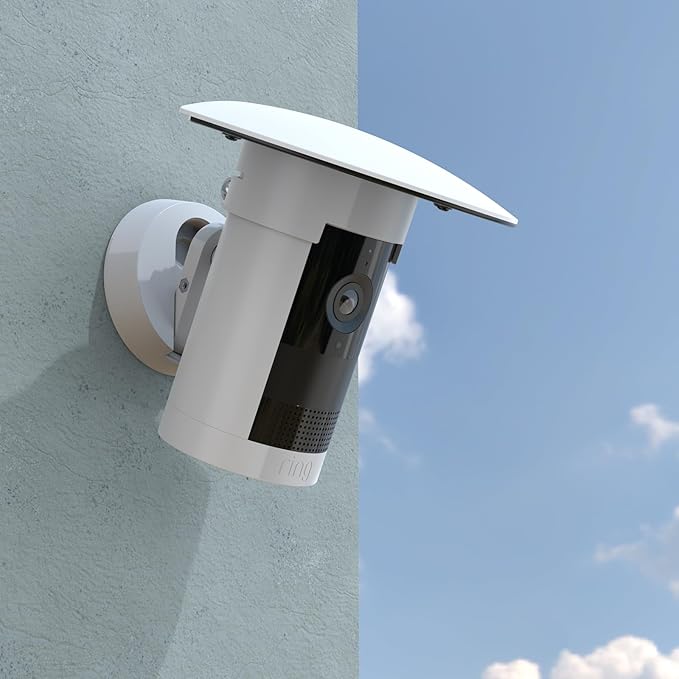 Outdoor Camera Sun Rain Shade Shield Cover Compatible with R-ing Outdoor Cam Plus Camera (White)
