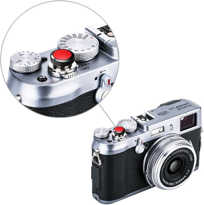 JJC Camera Soft Release Button, Shutter Button for Fuji Fujifilm X-T5 X-T4 X-T50 X-T30 III II X-PRO3 X100VI X100V X-E5 X-E4 X Half GFX100RF Sony RX1R II RX10 IV III Leica Q3 M10 M9 Nikon Zf Df F3