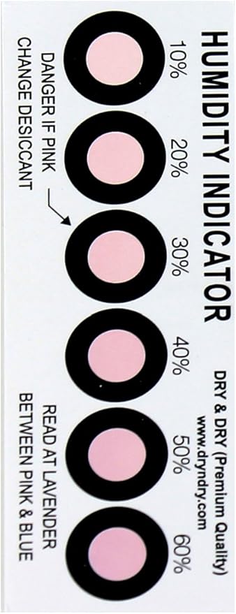 Premium Humidity Indicator Cards 20 Pack(Reusable) - 10-60% 6 Spot(20 Cards)