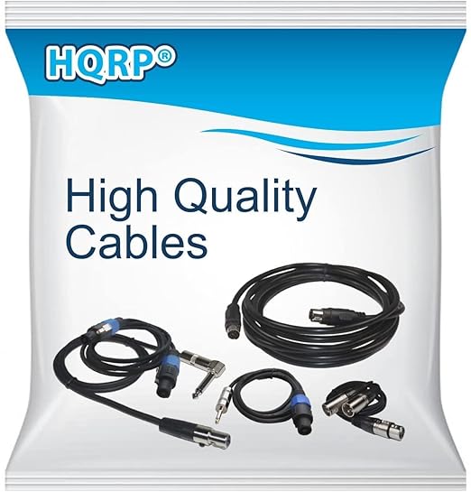 HQRP 2-Pack 3-Pin XLR Female to 3-Pin XLR Male Adjustable-Angle Low-Profile Cables Compatible with Sound Devices 302, 552, 633, 688, 788T Mixer/Recorder