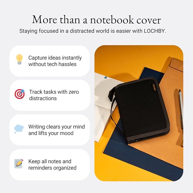LOCHBY® Field Folio A6 | Zippered Notebook Cover | Water-Resistant Waxed Canvas | Ideal for Travel, Art, & Bullet Journals