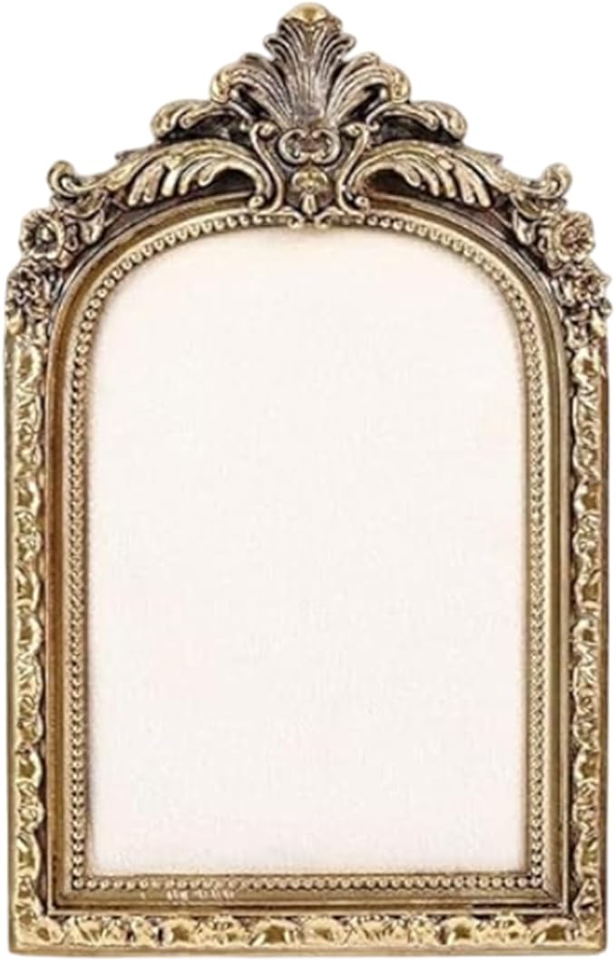 Vintage Jewelry Display Frame - Resin Vintage Photo Frame, Shabby Chic Jewelry Stand | Velvet Backing Handmade Necklace Organizer, Antique Style Earring Holder For Women Girls Bedroom Dresser Table