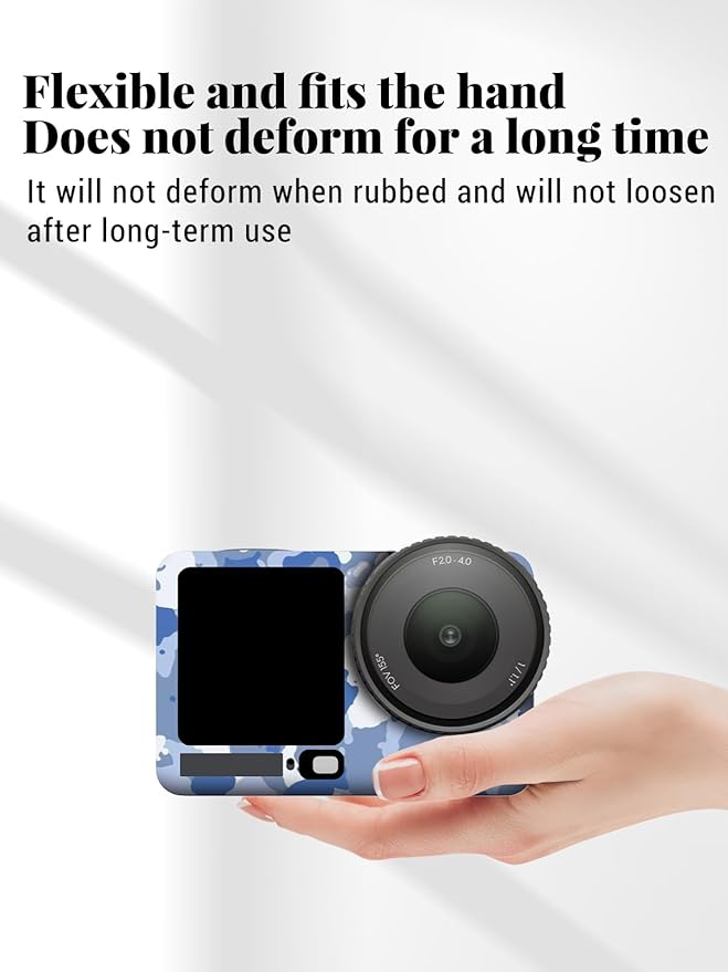 ZBAGUG for DJI Action 6 Skin Full Body Wrap, Anti-Scratch Waterproof Protective Sticker, Full Coverage Action Cam Wrap, for DJI Action 6 Accessories, Camouflage Blue