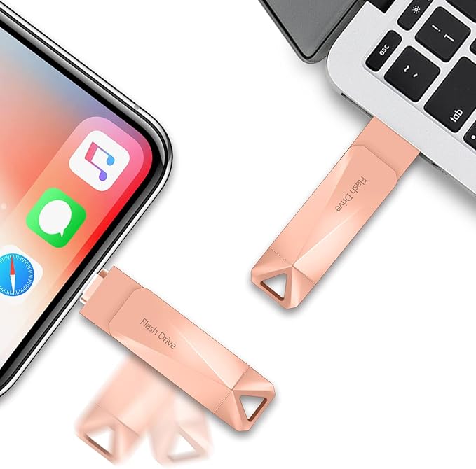 512GB Photo Stick for Phone, Qainerly USB Flash Drive for Phone All Models, 4-in-1 Design Transfer Storage, iPad/PC/Android