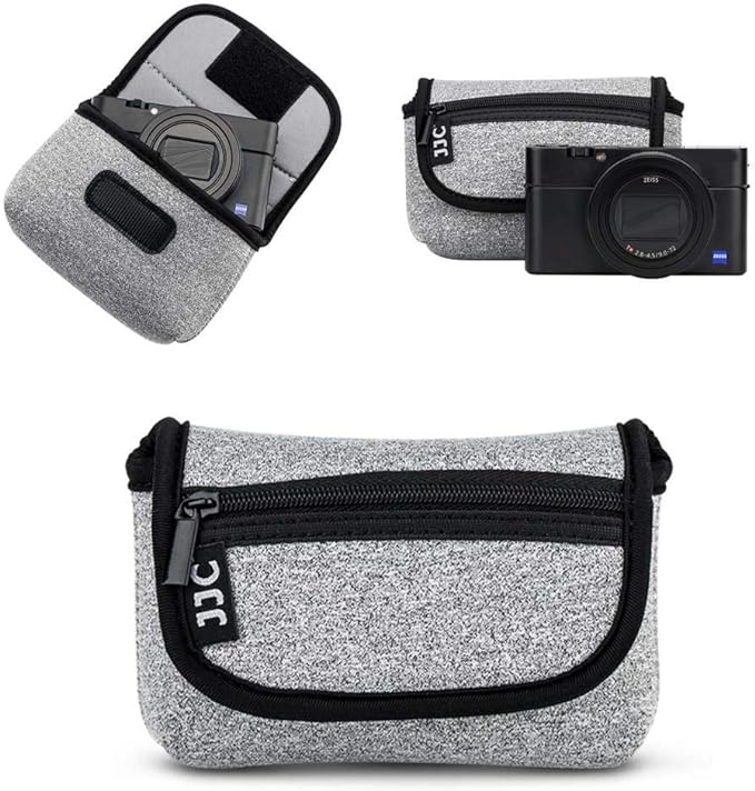 JJC Compact Camera Case Travel Pouch Sleeve for Sony ZV-1 II ZV1II ZV1F ZV-1F ZV1 RX100 VII VI VA Canon G7X G5X G9X SX740 Ricoh GR IV III Olympus TG-7 TG-6 TG-5 TG-4 Fujifilm XP130 XP140 XP90 & More
