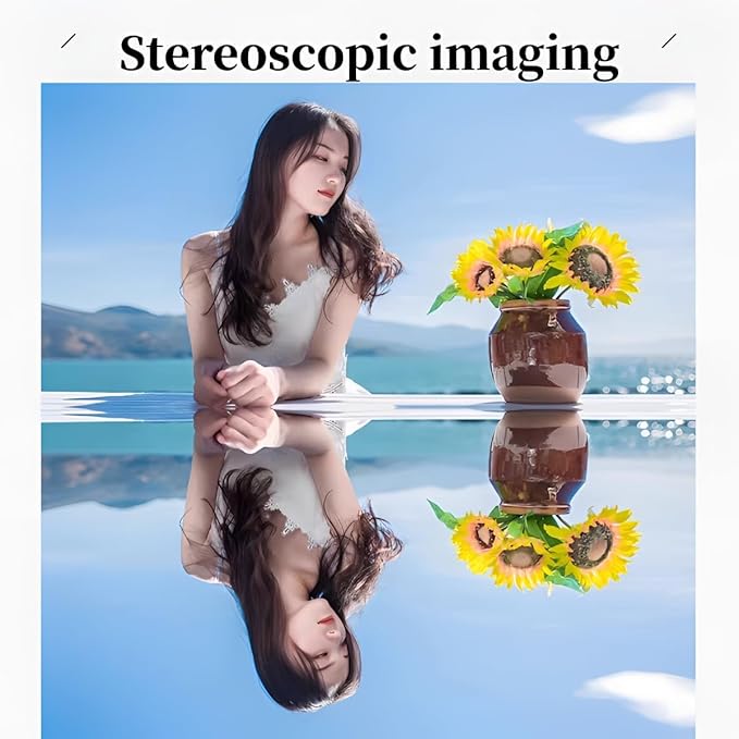 Mirror Reflection Clip Kit for iPhone,Smart Phone Camera Mirror Reflection Clip Kit with Mirror Effect Lens,No Edit Needed Creates Stunning Reflections Instantly-White