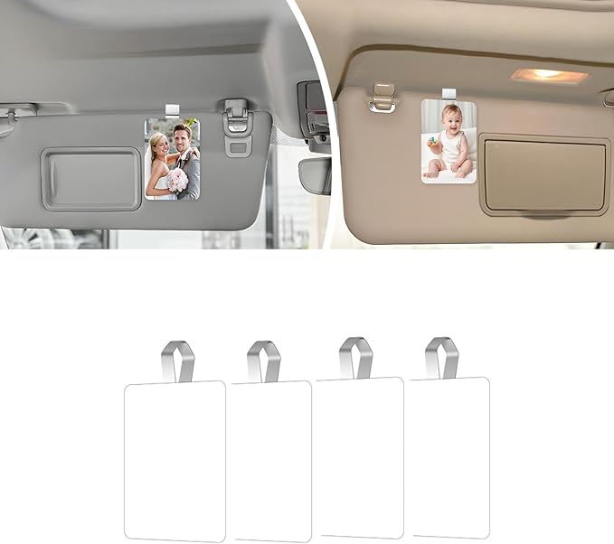 4Pack Sublimation Photo Car Visor Clips Blanks, PET Car Sun Visor Photo Holder, Personalized Photo Holder car Picture Frame, Unique Drive Safe Gift for Father’s Day, Valentine’s Day, Christmas