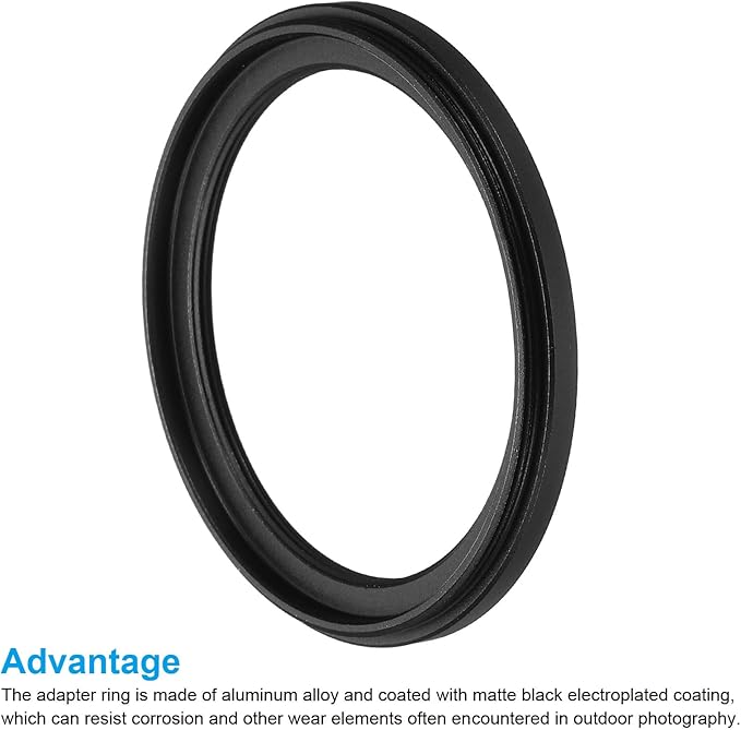 PATIKIL 55mm-46mm Metal Step Down Ring, Camera Lens Filter Adapter Ring Aluminum Filter Adapter Ring for Camera Lenses Hood, Black