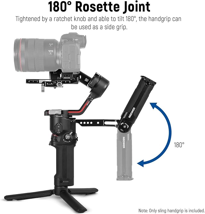 NEEWER Adjustable Sling Handle Grip Compatible with DJI Ronin RS4 RS3 Mini RS 3 Pro RS 2 RSC 2 Gimbal Stabilizer for Low Angle Shot, Max Load 13.2lb, ST49