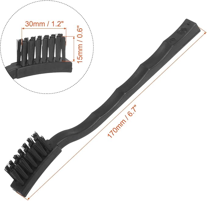 uxcell 4 Pcs Anti Static ESD Brush Portable Plastic Handle Nylon Lab Cleaning Brushes for Electronics Keyboard PCB BGA Repair Soldering, 15x30mm Bristles