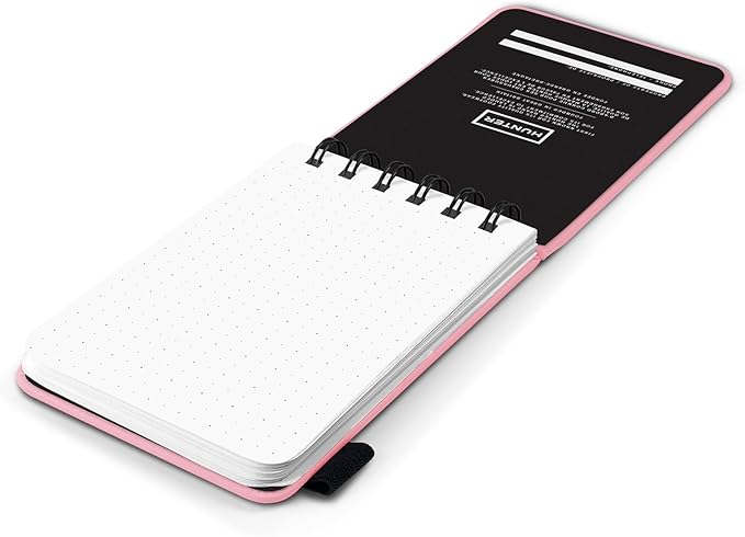 Hunter - All Weather Field Book, 5.75” X 3.6” 128 Pg Outdoor Notebook With Elastic Band to Protect Notes, Pocket Journal With Dot Grid Stone Paper for Surveying, Water & Tear Resistant, Purring Pink