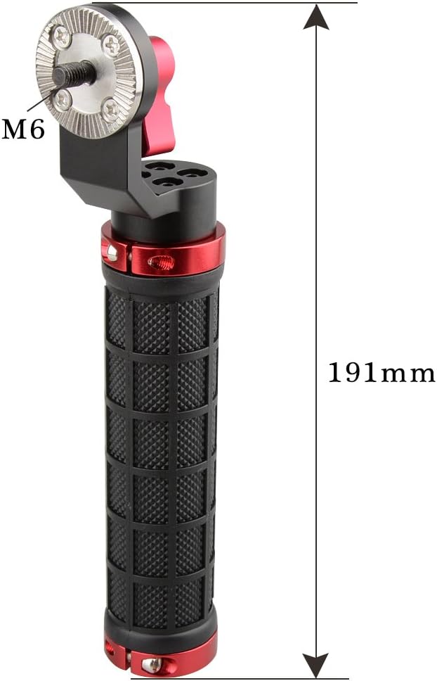 CAMVATE Aluminum Rosette Rubber Handle Grip for Rosette Standard Accessory(Red,M6 Thread,31.8 mm) - 1445