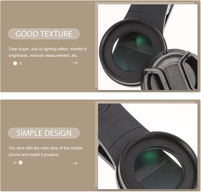 Phone Camera Magnifier : 37mm 15X Macro Lens for Phone Camera Clip-on Magnifying for Close-up Photography (Black)