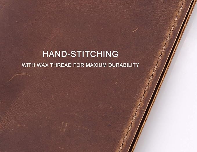 Leather Notebook Cover for Field Notes, Handmade Journal Cover for Moleskine Cahier Journal, Leather Cover with Pen Holder fits 3.5" x 5.5" Pocket Notebook - Brown