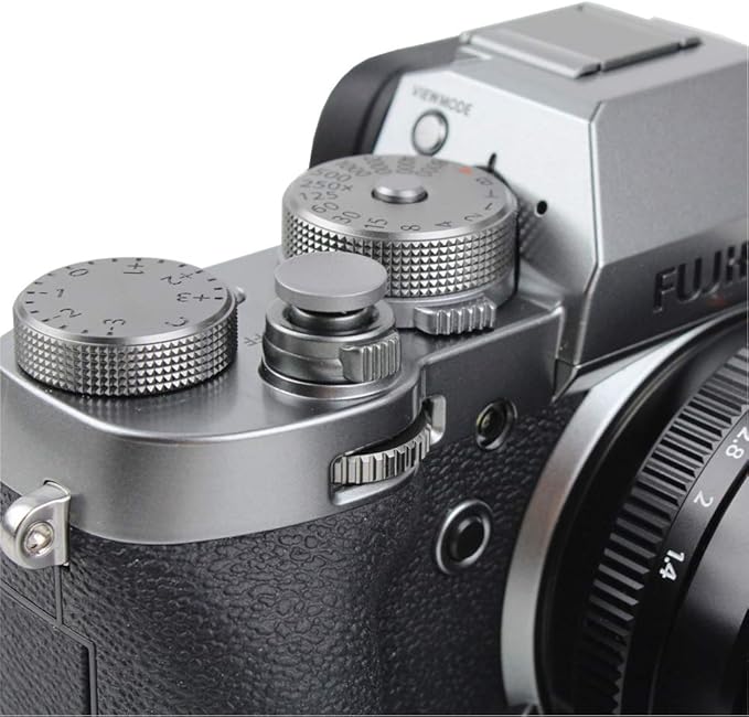 Foto&Tech Soft Shutter Release Button Compatible with Fuji Fujifilm X-T5 X-T4 X-T3 X-T30 X-T30 II X-T20 X-PRO3 X100V X100F X-E4 X-E3 RX1R II RX10 IV III Leica M9 Nikon Df F3 (2 Pieces, GR+BK)