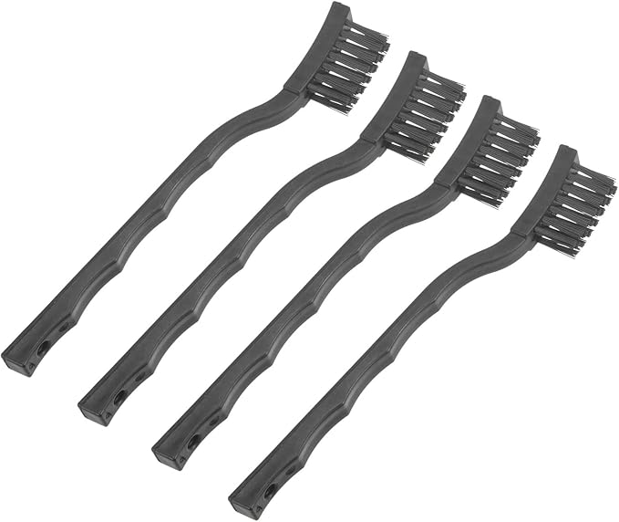 uxcell 4 Pcs Anti Static ESD Brush Portable Plastic Handle Nylon Lab Cleaning Brushes for Electronics Keyboard PCB BGA Repair Soldering, 15x30mm Bristles