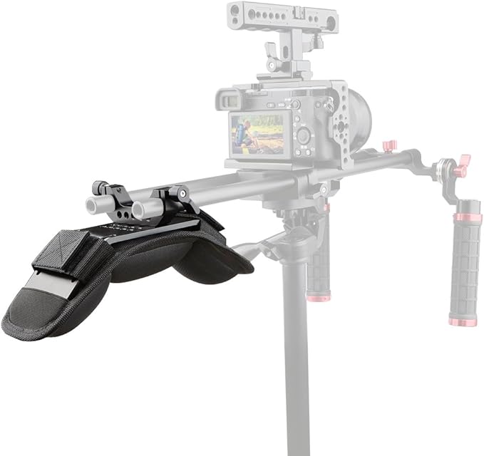 CAMVATE Camera Shoulder Mount Pad with 15mm Dual Rod Clamp for 15mm Camera Shoulder Railblock Support System - 1752