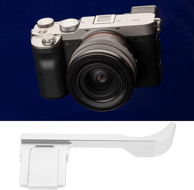 1PC Oxidized Aluminum Alloy Thumb Up Hand Grip Compatible with Sony Alpha 7CII 7CR ILCE-7CII Cameras Hot Shoe Rest Stabilizer Accessory Silver