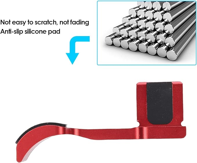 EBTOOLS Thumb Up Grip, CNC Machined Aluminum Alloy Thumb Rest for Q3 Camera, with Anti Scratch Silicone Pad for Stable Hand Hold (Red)