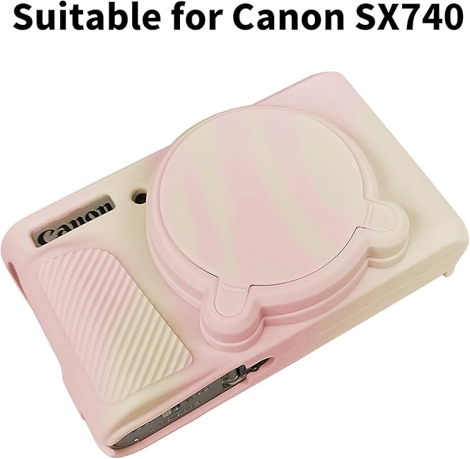 SX740 Camera Case, SX740 Camera Cover Silicone Sleeve Protective Case, Anti-Scratch Soft Camera Body Skin for Canon PowerShot SX740/SX730 HS Digital Camera,Mist Pink
