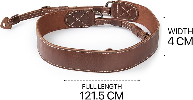 MegaGear Personalized Genuine Leather Camera Strap Custom Engraved DSLR & SLR Shoulder/Neck Strap