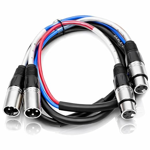 Seismic Audio - SARLX-2x5-2 Channel XLR Color Coded Multi-Patch Snake Cable 5 Feet - Pro Audio