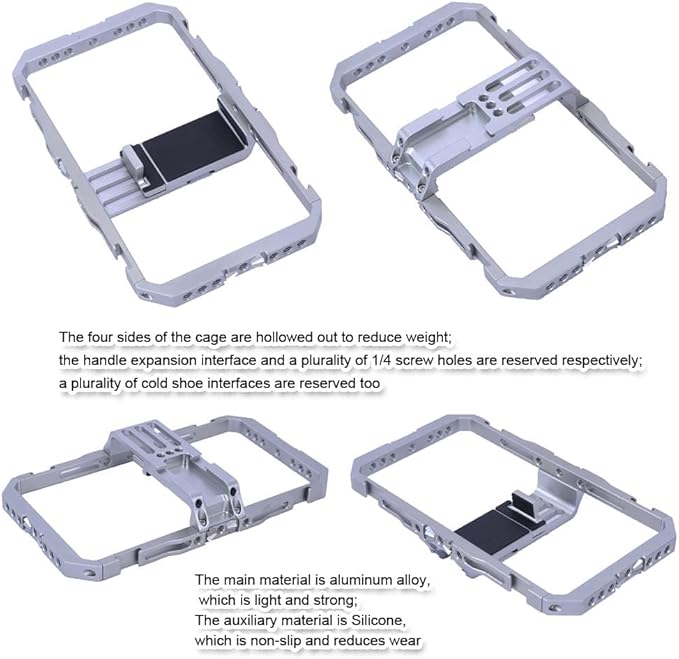 Dual Handheld Metal Stabilizer Bracket Holder for Smart Mobile Phone Shooting, Universal Fully Surrounded Photography Cage for Smart Mobile Phone, Support Vertical and Horizontal Shooting
