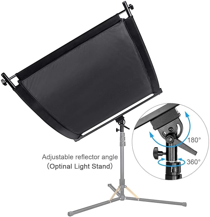 FOMITO Light Reflector 70"x25.6"/178x65cm Arclight Curved Eyelighter Lighting Diffuser for Photography Stuido Filming Shooting, Black/White/Gold/Silver