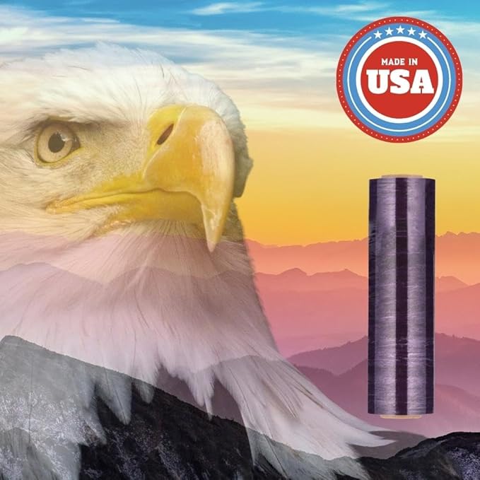 PSBM Purple Machine Stretch Wrap, 2 Pack, 20 Inch x 5000 Feet, 80 Gauge, Plastic Cling Dark Color Stretch Film Rolls for Packaging Packing Pallets