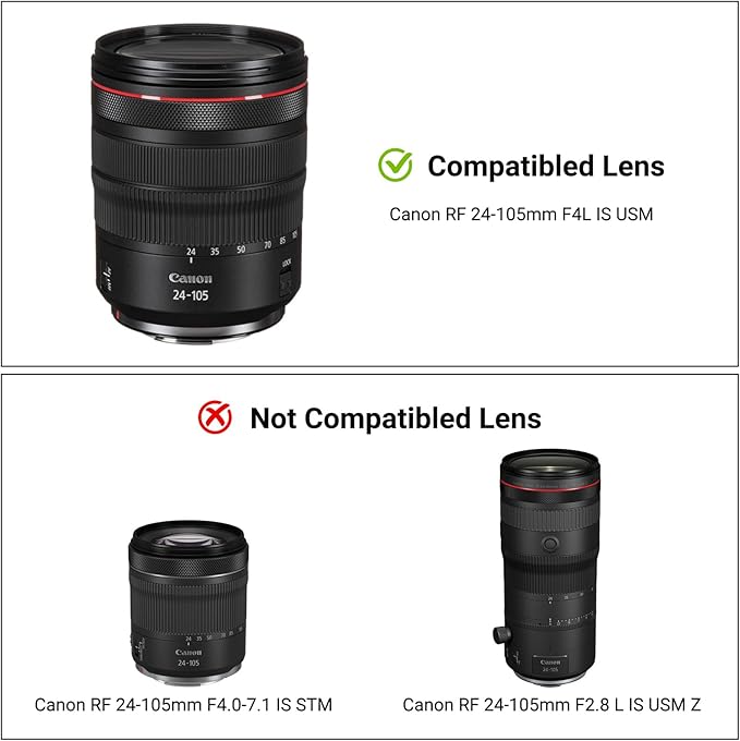 JJC EW-83N Reversible Lens Hood Shade for Canon RF 24-105mm F4L is USM Lens Replace EW-83N Lens Hood,Compatible with 77mm Filters and 77mm Lens Cap