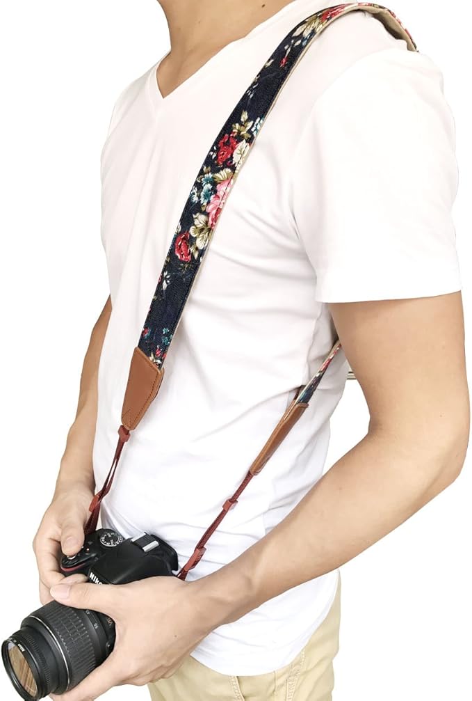 Alled Camera Strap Neck, Adjustable Vintage Floral Camera Straps Shoulder Belt for Women/Men,Camera Strap for Nikon/Canon/Sony/Olympus/Samsung/Pentax ETC DSLR/SLR