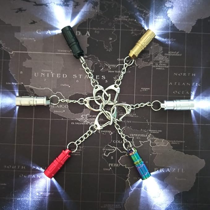 e1 Smallest Keychain Flashlight Micro Tiny Mini Keychain Light Long-Lasting Safety Light for Everyday Carry Emergencies Outdoor Dog Walking Hiking Camping Nice Gift for Parents Kids