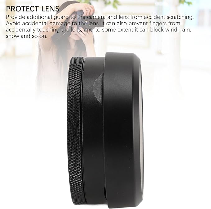 Aluminum Alloy Square Lens Hood Shade for X100VI X100V Camera with Lens Cap Accessory External Filter Compatibility