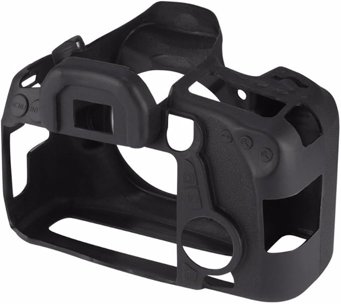 Professional Secure Silicone Camera Cases Bag Housing Rubber Body Skin for Canon EOS 70D Digital SLR Camera Protective Case (Black)