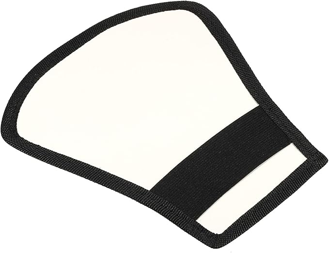 PATIKIL Flash Diffuser Reflector, 2-Sided Flexible Bend Bounce Reflector with Elastic Strap for Flashlight Photography Camera Speed Light, Silver White