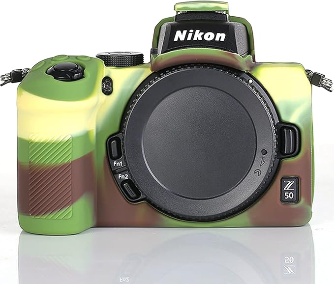 Professional Secure Silicone Camera Case Cover Housing Body Skin for Nikon Z50 Z 50 Mirrorless Digital Camera (Camouflage)